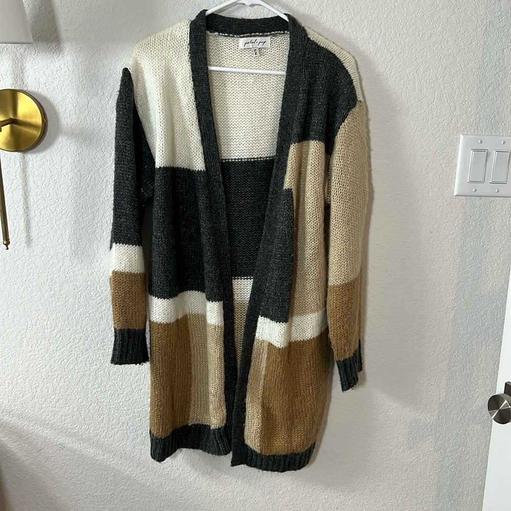 Color block cardigan petal and pup